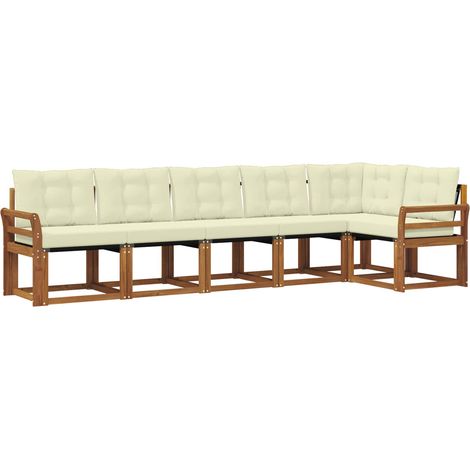 vidaXL Outdoor Sofa Set 6 pcs Natural and Cream (1/5)