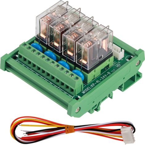 DC 12V Relay DIN Rail Mount 4‑channel 16A Power Relay Interface Module