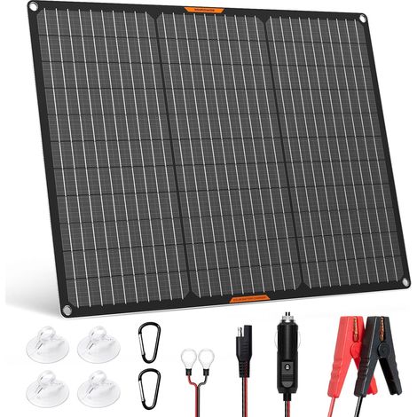 Panneau solaire 50W 12V Chargeur solaire pour voiture Portable étanche Chargeur solaire de maintien pour voiture bateau automobile RV (1/5)
