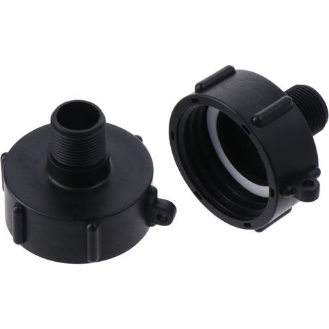 Lot de 2 connecteurs de réservoir, adaptateur de raccord S60 x 16 cm, joint de connexion IBC Tonnage et filetage grossier de 2cm (1/5)