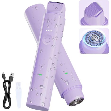 Rasoir Electrique Femme, 2-en-1 Tondeuse Femme Intime, Tondeuse Maillot sans douleur, Tondeuse Intime utilisation humide et sèche pour le visage, les aisselles, les jambes (1/5)