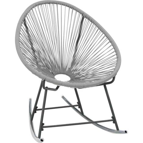 Maison Exclusive - Sedia a Dondolo da Esterno Grigia in Polyrattan (1/5)