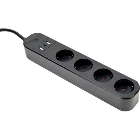 Gembird TSL-PS-S4U-01 Multipresa Nero Schuko 1 pz. (1/10)