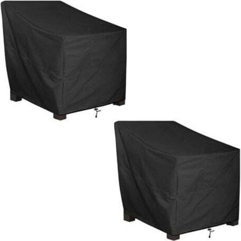 Housse Chaise Jardin Anti-UV Housse Chaise Exterieur en Tissu Oxford 210D 114 x 85 x 65 cm Noir(2 articles) (1/4)