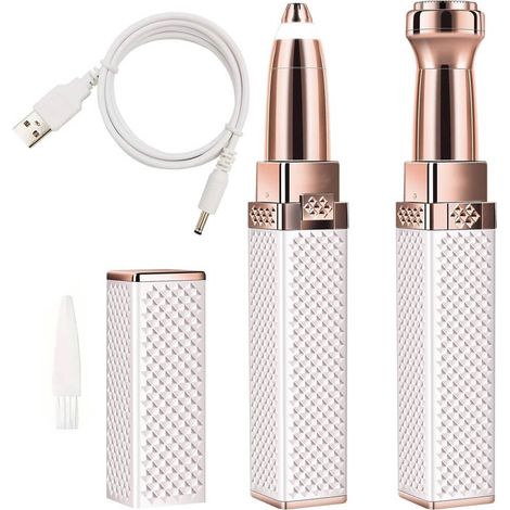 Épilateur de sourcils rechargeable, tondeuse faciale pour femmes Épilation indolore, blanc-AquaForge (1/5)