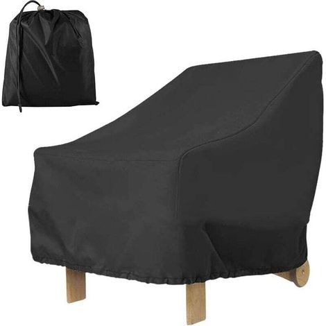 Outdoor Garden Chair Cover with Deep Seat, 210D Waterproof, 80x85x91cm (Black) (1/5)