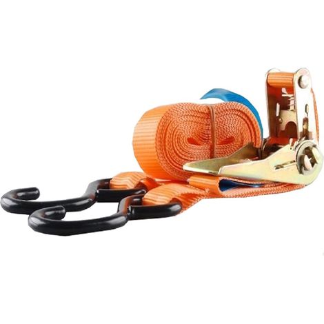 Spanngurt Ratschen Zurrgurt 5m 800kg 0,8t 0,8to ORANGE 2tlg (1/3)