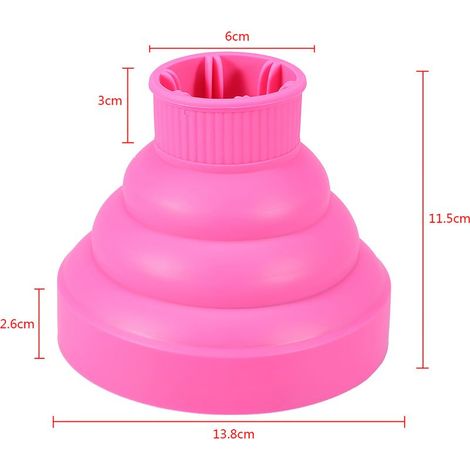 Housse diffuseur pliable pour sèche-cheveux - Accessoire coiffure avec couvercle (Rose) (1/5)