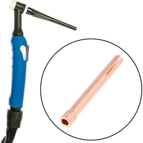 Lot de 10 Pinces de Serrage Torche TIG en Cuivre 2,4 x 50 mm Compatible avec WP 17 18 26 pour Électrodes en Tungstène 2,4 mm (1/3)