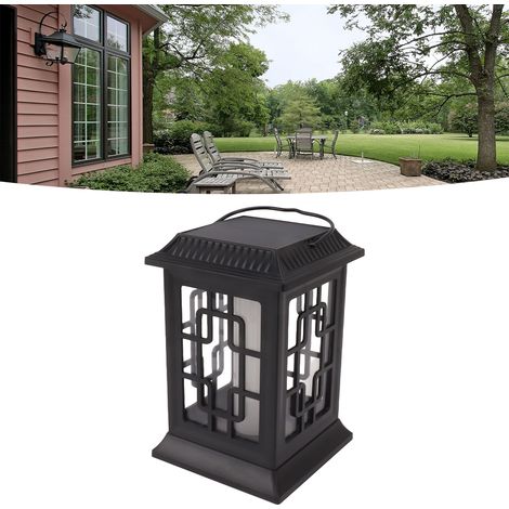 Lanterne solaire à flamme, lampe LED extérieure pour jardin et pelouse, lampe extérieure à flamme creuse, lanterne de palais à double usage. (1/5)