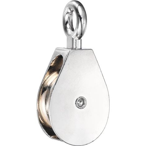 Poulie simple (charge 1000 kg) (1 pièce), roue pivotante robuste en alliage de zinc, poulie fixe de levage pour câble métallique, équipement de gym, corde à linge (1/5)