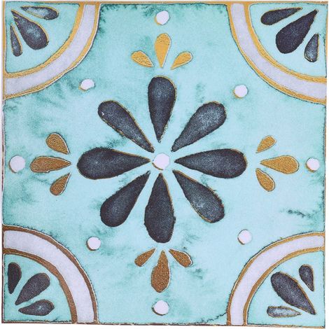 Lot de 4 autocollants décoratifs effet carrelage antique, style rétro, imperméables et auto-adhésifs, pour la cuisine et la salle de bain, 30 x 30 cm. (1/5)