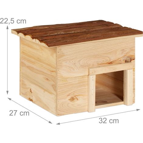 Casa di ibernazione per ricci da giardino 60 x 40 x 30 cm in legno naturale 130008383