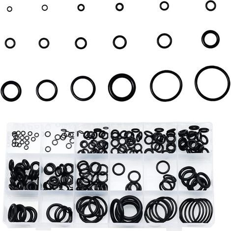 125PCS 18 Tailles Kit Joint Torique Assortiment en Caoutchouc, 3mm-22mm Joint d'Étanchéité Joints Toriques Universel Assortiment, Réparation de Véhicule Climatisation Robinetterie (1/4)