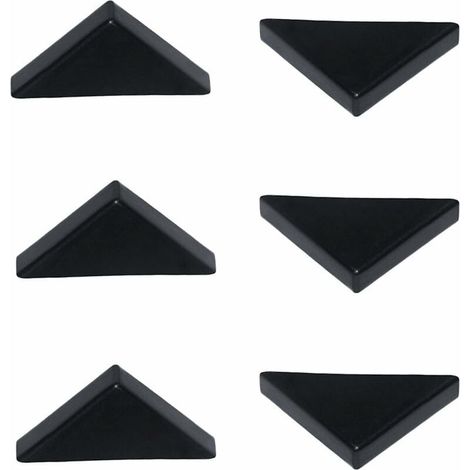 Protectores de esquina negros de 6 mm para vidrio afilado, espejos, azulejos de cerámica, cubiertas de esquina de triple forma, 20 piezas (1/5)