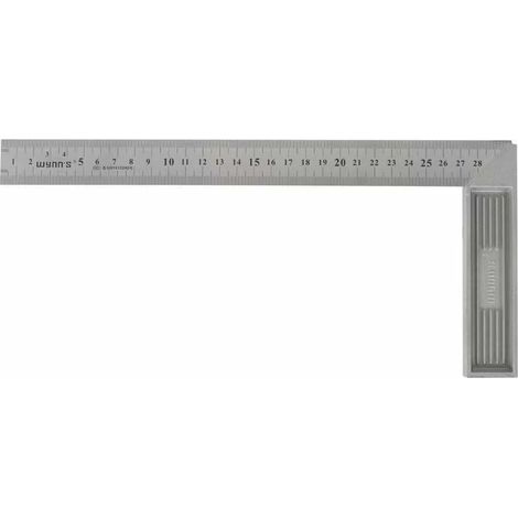 Carpenter's Square - 300 mm - 45° and 90° Angles - Stainless Steel Blade - Double-Sided Photo-Engraved Scale - Class 2 - 1 Piece (1/5)