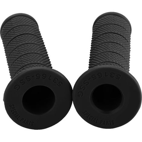 Universelle 22-mm-Lenkergriffe im Vintage-Stil für Motorräder, schwarz, 2 Stück, rutschfeste diagonale Lenkerenden, Custom-Café-Racer-Zubehör (1/5)