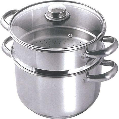 Pentola vaporiera couscoussiera inox Abert cm 22 set 3 pz