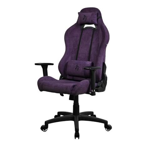Arozzi Torretta Premium SoftFabric™ Chaise de gaming et de bureau ergonomique avec mécanisme d'assise avancé, accoudoirs 3D, dossier haut, bascule pivotante, 2 coussins de soutien - Violet (TORRETTA-S