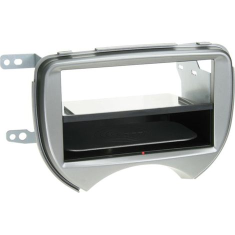 Kit Facade autoradio 2DIN compatible avec Nissan Micra 10-13 Avec vide poche Induction Qi Argent