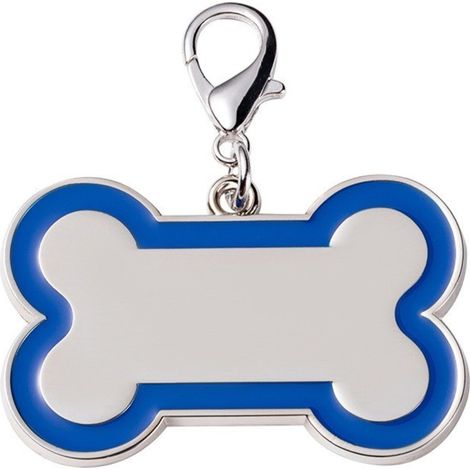 Lot de 2 médailles d'identification personnalisées pour animaux de compagnie en métal pour colliers - Médailles gravées pour chiens et chats avec cadre en forme d'os coloré, compactes et pratiques (1/5)