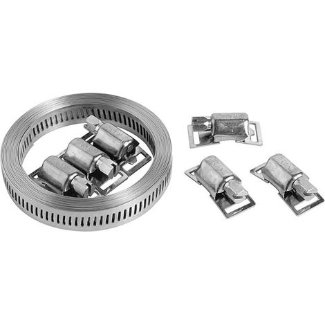 Collier bande ajourée sans fin acier W2B 14mm 6 têtes - 3m - Serflex