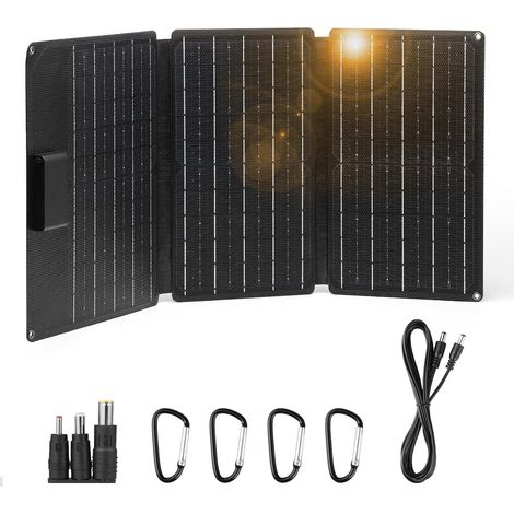 30W Panneau Solaire, Chargeur Solaire Portable Pliable, Port USB QC3.0/Type-C/DC 18V Chargeur de Batterie à Charge Rapide pour Camping en Plein air Randonnée (1/5)