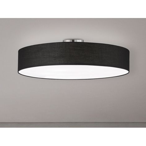 Große Deckenleuchte HOTEL mit Stoffschirm in Schwarz, Ø 65cm (1/5)