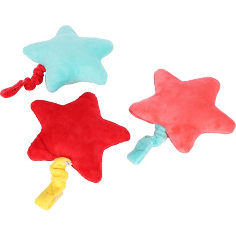 Lot de 3 jouets à mâcher en peluche douce en coton, en forme d'étoile de mer, pour chiens et chats, pour le nettoyage des dents et la protection. (1/5)