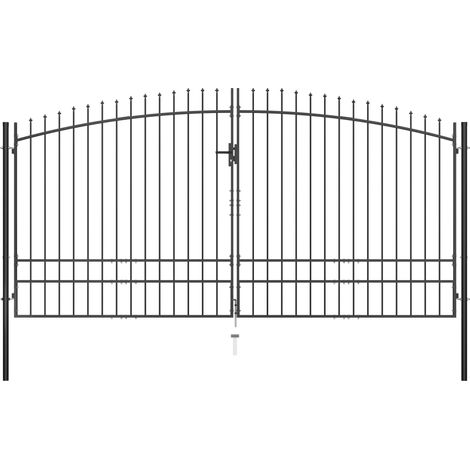Puerta de amor con puerta doble y lanzas superiores 400x248 cm - 211194