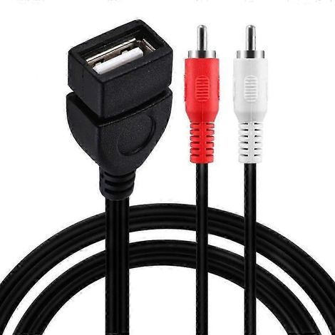 Câble adaptateur vidéo USB 2.0 femelle vers 2 prises RCA mâles, 0,2 m, répartiteur pour PC et ordinateur portable (1/3)