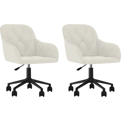 Maison Exclusive - Esszimmerstühle 2 Stk. Drehbar Creme Samt