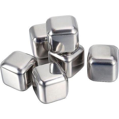 6 Stück Edelstahl-Eiswürfel
