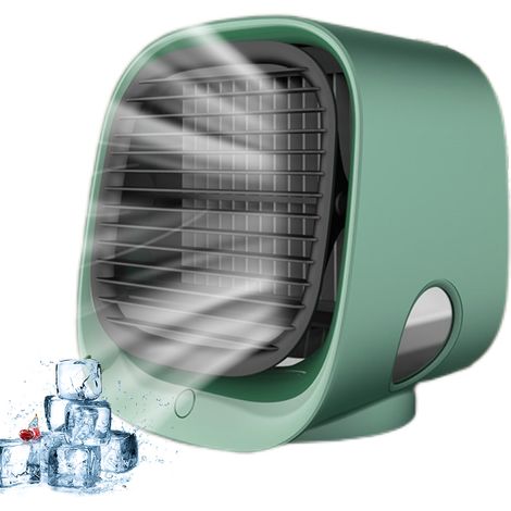 Ventilateur de bureau portable USB - Rafraîchisseur d'air silencieux avec humidificateur pour maison, bureau, voyage (1/5)