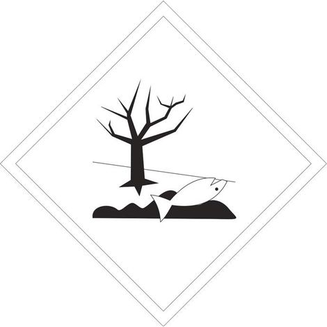 Señal adhesiva peligrosas 300x300mm - materias peligrosas para el medioambiente