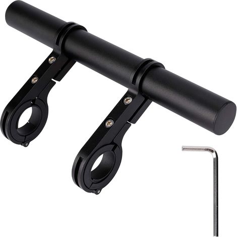 Prolunga per manubrio di bicicletta, in lega di alluminio, per torcia, tachimetro, bicicletta, 20 cm (1/5)