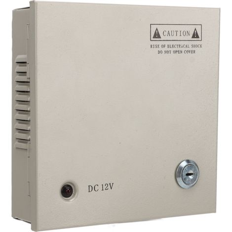 CCTV-Stromverteilerkasten, 12 V, 4 Kanäle, 5 A Sicherung, 110 V/220 V, mit Metallgehäuse und Netzsteckerverriegelung (1/5)