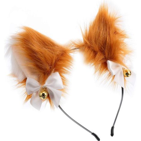 Diadema de orejas de zorro de peluche, estilo anime, accesorio para el cabello, ideal para disfraces de fiesta. (1/5)