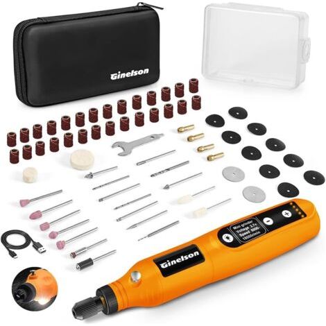 Outil rotatif sans fil3.7 V, outil 5 vitesses 18000 tr/min, avec éclairage LED et 70 accessoires pour percer, fraiser, graver, polir, meuler décaper la rouille. - (1/5)