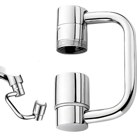 [NUNCA USADO] Extensor de grifo, nuevo extensor multifuncional giratorio de 1080°, accesorio giratorio para grifo, extensor de grifo para baño y cocina (plateado, 1 pieza)