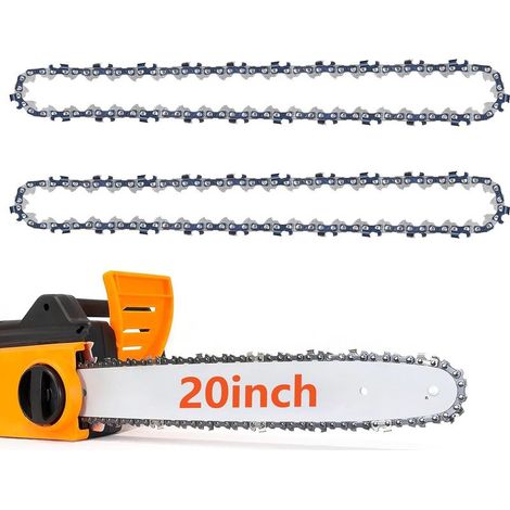 Lot de 2 chaînes de tronçonneuse 3/8" LP Pas 0,058" (1,5 mm) pour barre de 50 cm, 76 maillons d'entraînement Chaîne de tronçonneuse à faible retour, chaîne de rechange compatible avec plus et (1/4)