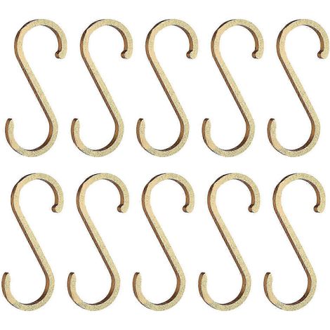 10 crochets en S en aluminium spatial pour barres de cuisine, cintres, crochets et boucles pour suspendre vêtements, sacs à main, casseroles et poêles, serviettes et outils taille extra-large, noir (1/5)