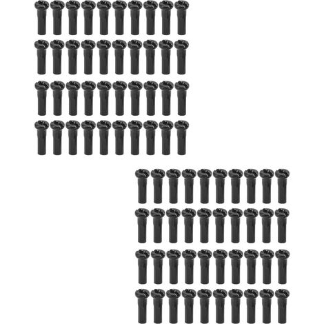80 pièces Embouts de Rayon Vélo Fer 14mm Nipples pour Rayons 14G Route VTT Noir (1/5)
