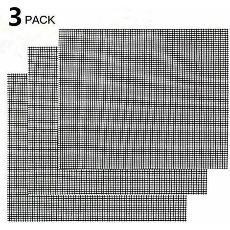 Grille de barbecue,Grille Barbecue Tapis de Cuisson Antiadhésif 3 Pièces - Feuille de Cuisson Réutilisable Résistante à la Chaleur de Gril, pour Le Barbecue D'intérieur et Extérieur (N (1/4)