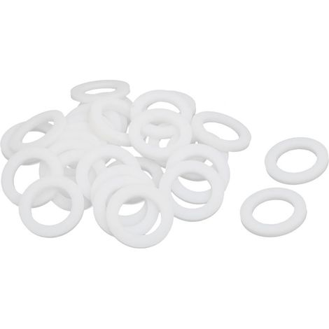 30pcs Rondelles PTFE Plat Blanc 19mm OD 12mm ID 2mm Épaisseur (1/2)