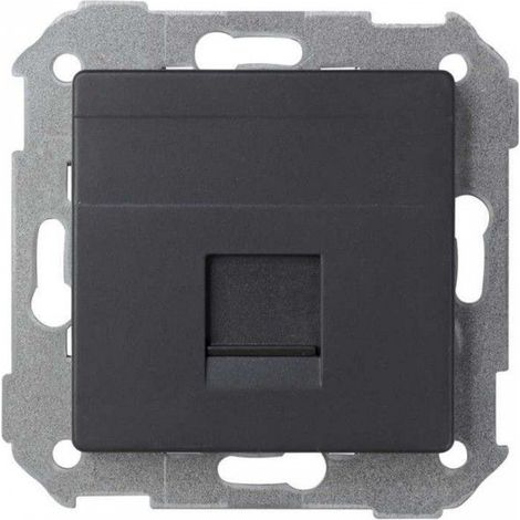 Simon 82 Concept Universale piatto v & d piastra c / g polvere 1 RJ45 nero opaco SIMON 8200005-098
