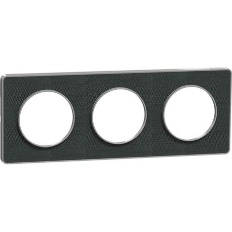 SCHNEIDER ODACE TOUCH PLAQUE TRIPLE KVADRAT OMBRE AVEC LISERÉ ALUMINIUM - S530806KB (1/3)