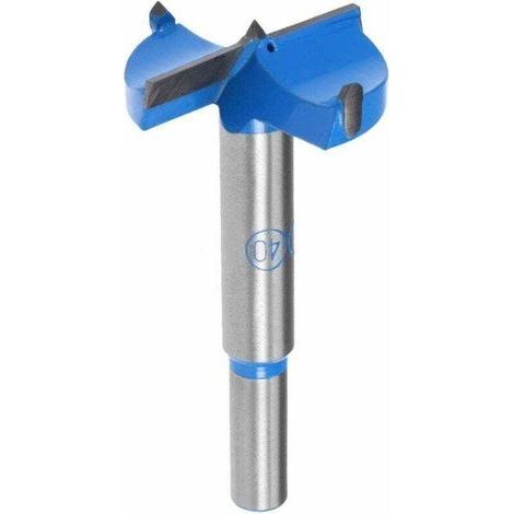 Forstner Forets 40 mm, ouvre-tarière en carbure de tungstène pour scie cloche à bois, perçage de trous de charnière pour le travail du bois (bleu, gris) (1/5)