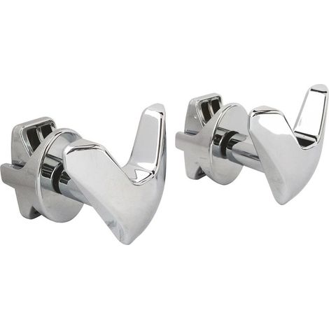 Patères V Chromées pour Sèche Serviette - Lot de 2 à Visser pour Tubes Ronds - Fixation Facile - Idéal pour Salle de Bain - Finition Élégante et Durable (1/3)