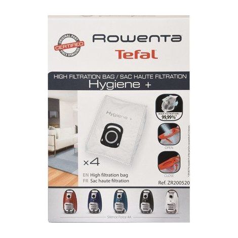 Ersatzteil - 4er Pack Staubsaugerbeutel - - ROWENTA, TEFAL, MOULINEX